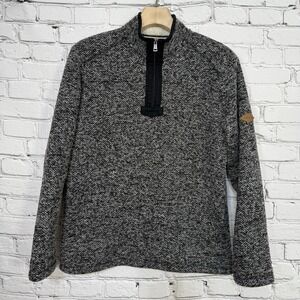 Orvis‎ Men's Brighton 1/4 Zip Sweater M Sherpa Lined Pullover Black 1247213